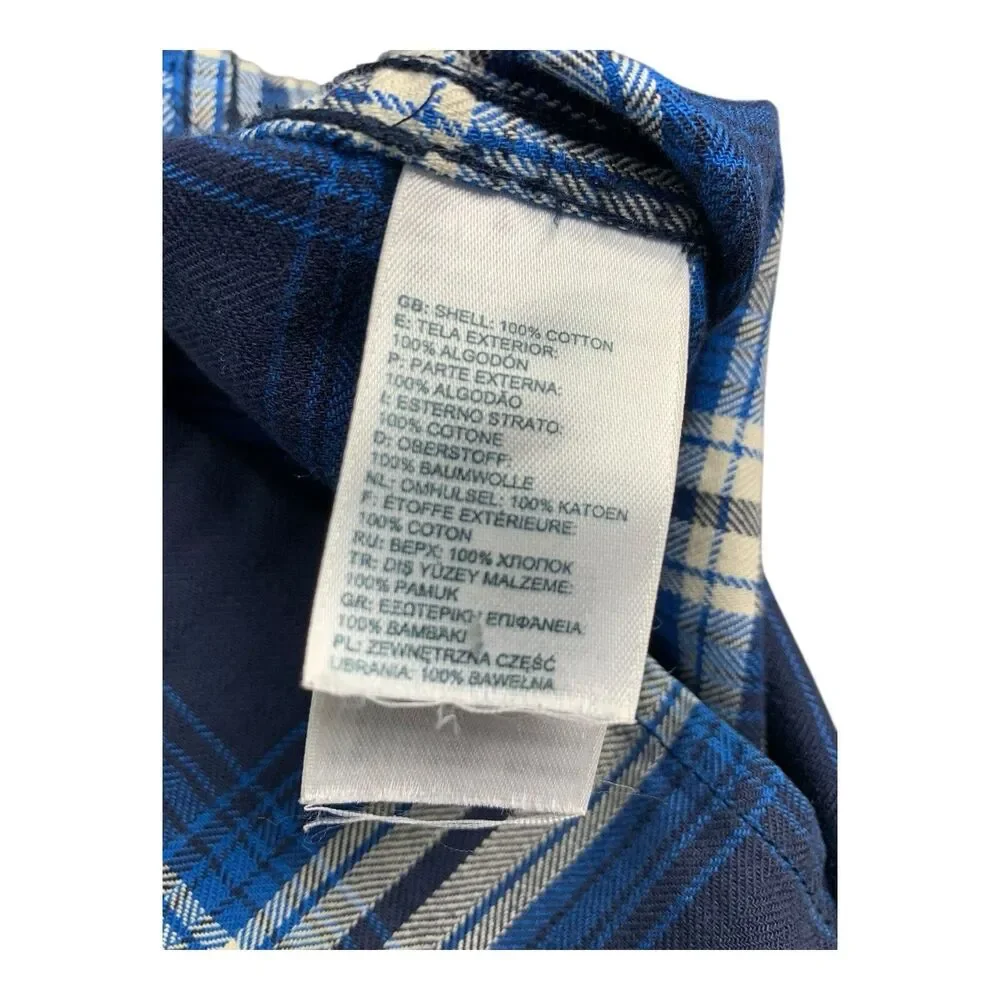 The North Face Men’s Flannel Shirt, Long Sleeve, Blue Plaid, Size Medium